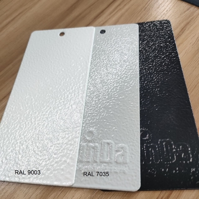 Pintura de recubrimiento en polvo epoxi poliéster para exteriores, blanca RAL9003, con textura arrugada resistente a la corrosión
