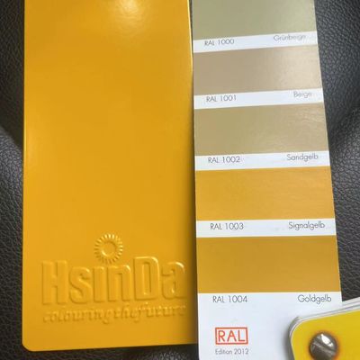 Recubrimiento en polvo RAL 1003 Amarillo Señal con resistencia UV para pulverización electrostática en superficies metálicas