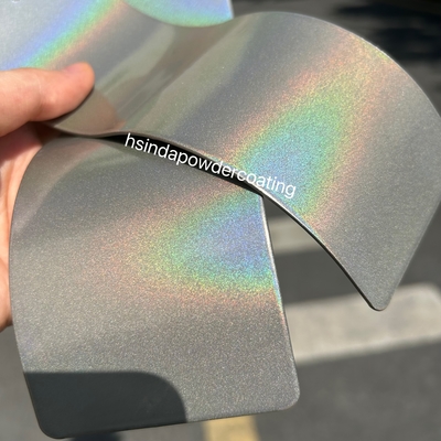 Recubrimiento en polvo multicromático con efecto metálico camaleónico brillante