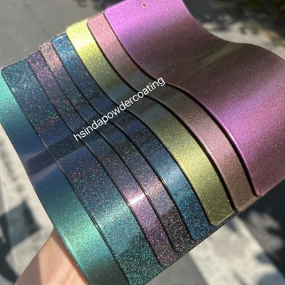 Recubrimiento en polvo electrostático metálico ilusión transparente brillante colorido en aerosol