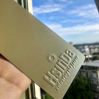 Revestimiento en polvo de poliéster epoxi de efecto metálico unido para puertas